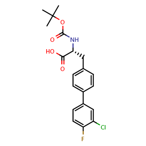 Chemical structure of Boc-4-(3-chloro-4-fluorophenyl)-D-phenylalanine , CAS 845530-07-6, AChemBlock P35850
