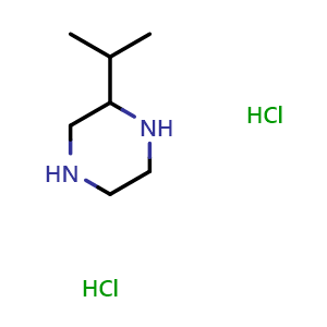 Chemical structure of 2-Isopropyl-piperazine dihydrochloride , CAS 84468-53-1, AChemBlock P35854