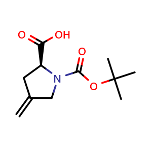Chemical structure of 4-Methylene-1-Boc-L-proline , CAS 84348-38-9, AChemBlock P35857