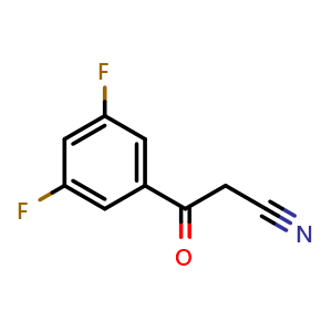 Chemical structure of 3,5-Difluoro-b-oxo-benzenepropanenitrile , CAS 842140-51-6, AChemBlock P35863