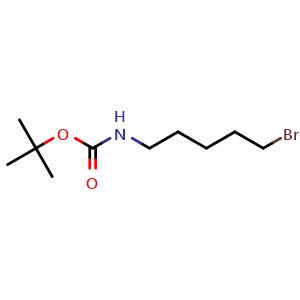 Chemical structure of 5-(Boc-amino)pentyl bromide , CAS 83948-54-3, AChemBlock P35872