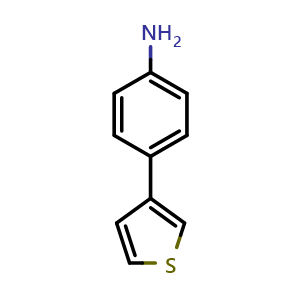 Chemical structure of 4-(Thiophen-3-yl)aniline , CAS 834884-74-1, AChemBlock P35895
