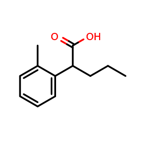Chemical structure of 2-Methyl-a-propyl-benzeneacetic acid , CAS 83027-70-7, AChemBlock P35900