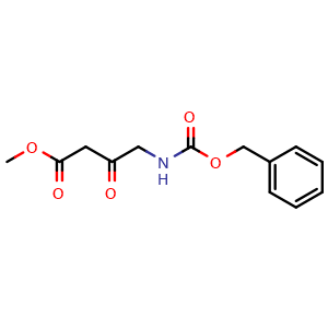 Chemical structure of 3-Oxo-4-(Cbz-amino)-butanoic acid methyl ester , CAS 82961-77-1, AChemBlock P35903