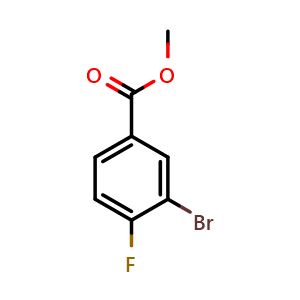 Chemical structure of Methyl 3-bromo-4-fluorobenzoate , CAS 82702-31-6, AChemBlock P35910