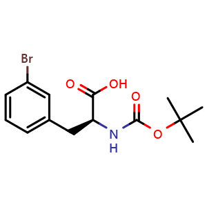 Chemical structure of Boc-3-Bromo-L-phenylalanine , CAS 82278-73-7, AChemBlock P35921