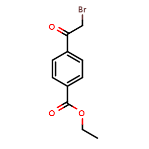 Chemical structure of 4-(2-Bromoacetyl)-benzoic acid ethyl ester , CAS 81590-55-8, AChemBlock P35938