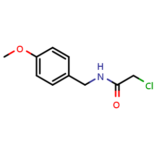 Chemical structure of 2-Chloro-N-[(4-methoxyphenyl)methyl]-acetamide , CAS 81494-05-5, AChemBlock P35940