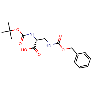Chemical structure of 3-N-Cbz-amino-N-Boc-D-alanine , CAS 81306-93-6, AChemBlock P35950