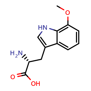 Chemical structure of 7-Methoxy-D-tryptophan , CAS 808145-87-1, AChemBlock P35969