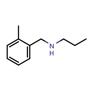 Chemical structure of N-(2-Methylbenzyl)propan-1-amine , CAS 807343-02-8, AChemBlock P35973