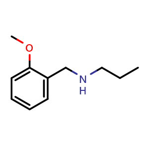 Chemical structure of N-(2-Methoxybenzyl)propan-1-amine , CAS 807343-01-7, AChemBlock P35974