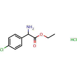 Chemical structure of Ethyl a-Amino-4-chloro-benzeneacetate hydrochloride , CAS 80589-50-0, AChemBlock P35982