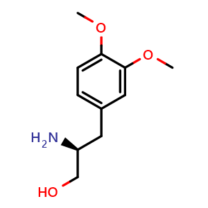 Chemical structure of (S)-b-Amino-3,4-dimethoxybenzenepropanol , CAS 80582-39-4, AChemBlock P35983