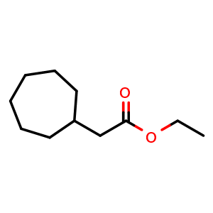 Chemical structure of Cycloheptaneacetic acid ethyl ester , CAS 80246-70-4, AChemBlock P35991