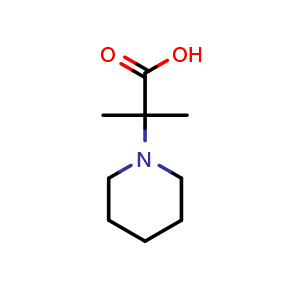 Chemical structure of a,a-Dimethyl-1-piperidineacetic acid , CAS 802305-49-3, AChemBlock P35992