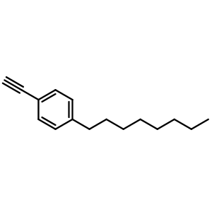 Chemical structure of 1-Ethynyl-4-octylbenzene , CAS 79887-13-1, AChemBlock P36002
