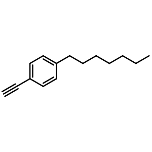 Chemical structure of 1-Ethynyl-4-heptylbenzene , CAS 79887-12-0, AChemBlock P36003