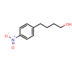 Chemical structure of 4-Nitro-benzenebutanol , CAS 79524-20-2, AChemBlock P36014