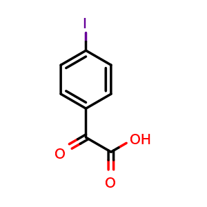 Chemical structure of 2-(4-Iodophenyl)-2-oxoacetic acid , CAS 79477-88-6, AChemBlock P36018