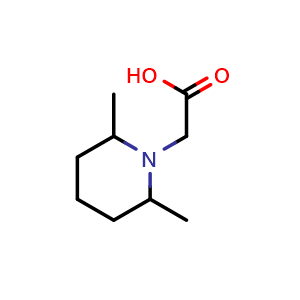 Chemical structure of 2,6-Dimethyl-1-piperidineacetic acid , CAS 794488-74-7, AChemBlock P36021