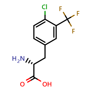 Chemical structure of 4-Chloro-3-(trifluoromethyl)-D-phenylalanine , CAS 792871-31-9, AChemBlock P36024