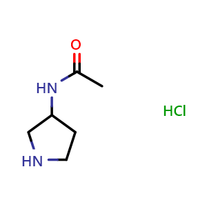 Chemical structure of N-Pyrrolidin-3-ylacetamide hydrochloride , CAS 1274919-31-1, AChemBlock P36025