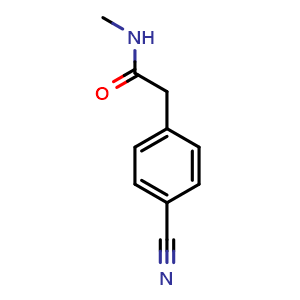 Chemical structure of 4-Cyano-N-methylbenzeneacetamide , CAS 79149-59-0, AChemBlock P36034