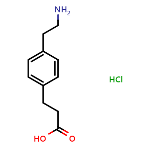 Chemical structure of 3-[4-(2-Aminoethyl)phenyl]propanoic acid hydrochloride , CAS 79093-91-7, AChemBlock P36039