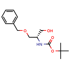 Chemical structure of (S)-2-(Boc-amino)-3-benzyloxypropanol , CAS 79069-15-1, AChemBlock P36040