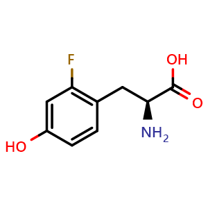 Chemical structure of 2-Fluoro-L-tyrosine , CAS 78709-81-6, AChemBlock P36055