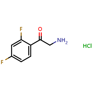 Chemical structure of 2-Amino-2',4'-difluoroacetophenone hydrochloride , CAS 786719-60-6, AChemBlock P36056