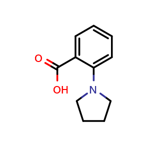 Chemical structure of 2-(1-Pyrrolidinyl)benzoic acid , CAS 78648-27-8, AChemBlock P36059