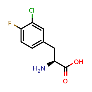 Chemical structure of 3-Chloro-4-fluoro-L-phenylalanine , CAS 783241-21-4, AChemBlock P36073