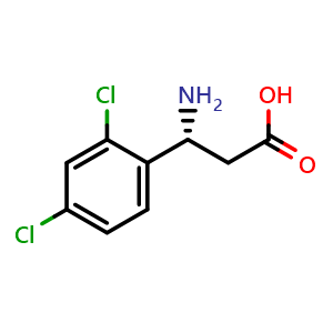 Chemical structure of R-3-Amino-3-(2,4-dichlorophenyl)propionic acid , CAS 778571-53-2, AChemBlock P36092