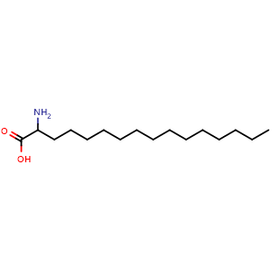 Chemical structure of 2-Aminohexadecanoic acid , CAS 7769-79-1, AChemBlock P36101