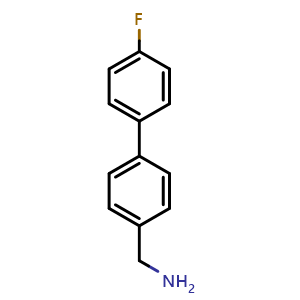 Chemical structure of 4'-Fluoro-biphenyl-4-methanamine , CAS 776291-03-3, AChemBlock P36107