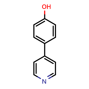 Chemical structure of 4-(4-Pyridinyl)-phenol , CAS 77409-99-5, AChemBlock P36124