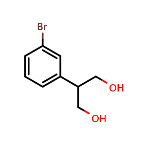 Chemical structure of 2-(3-Bromophenyl)-1,3-propanediol , CAS 773872-65-4, AChemBlock P36126