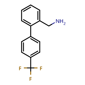 Chemical structure of 4'-(Trifluoromethyl)-biphenyl-2-methylamine , CAS 771582-31-1, AChemBlock P36146