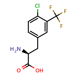 Chemical structure of 4-Chloro-3-(trifluoromethyl)-L-phenylalanine , CAS 770673-87-5, AChemBlock P36149