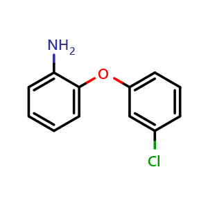 Chemical structure of 2-(3-Chlorophenoxy)aniline , CAS 76838-73-8, AChemBlock P36166
