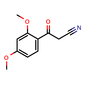 Chemical structure of 2,4-Dimethoxy-b-oxo-benzenepropanenitrile , CAS 76569-43-2, AChemBlock P36184