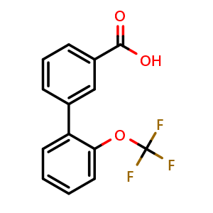 Chemical structure of 3-(2-Trifluoromethoxyphenyl)benzoic acid , CAS 765276-04-8, AChemBlock P36187