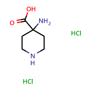 Chemical structure of 4-Amino-piperidine-4-carboxylic acid dihydrochloride , CAS 76508-73-1, AChemBlock P36189