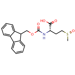 Chemical structure of Fmoc-L-methionine sulfoxide , CAS 76265-70-8, AChemBlock P36202