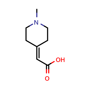 Chemical structure of 2-(1-Methyl-4-piperidinylidene)acetic acid , CAS 759457-29-9, AChemBlock P36213