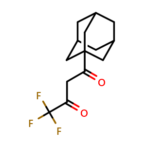 Chemical structure of 1-Adamantan-1-yl-4,4,4-trifluorobutane-1,3-dione , CAS 758709-48-7, AChemBlock P36222
