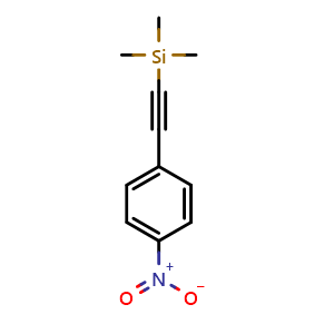 Chemical structure of 1-Nitro-4-[2-(trimethylsilyl)ethynyl]benzene , CAS 75867-38-8, AChemBlock P36225