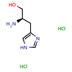 Chemical structure of D-Histidinol dihydrochloride , CAS 75614-84-5, AChemBlock P36246